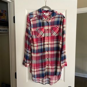 Plaid button down shirt